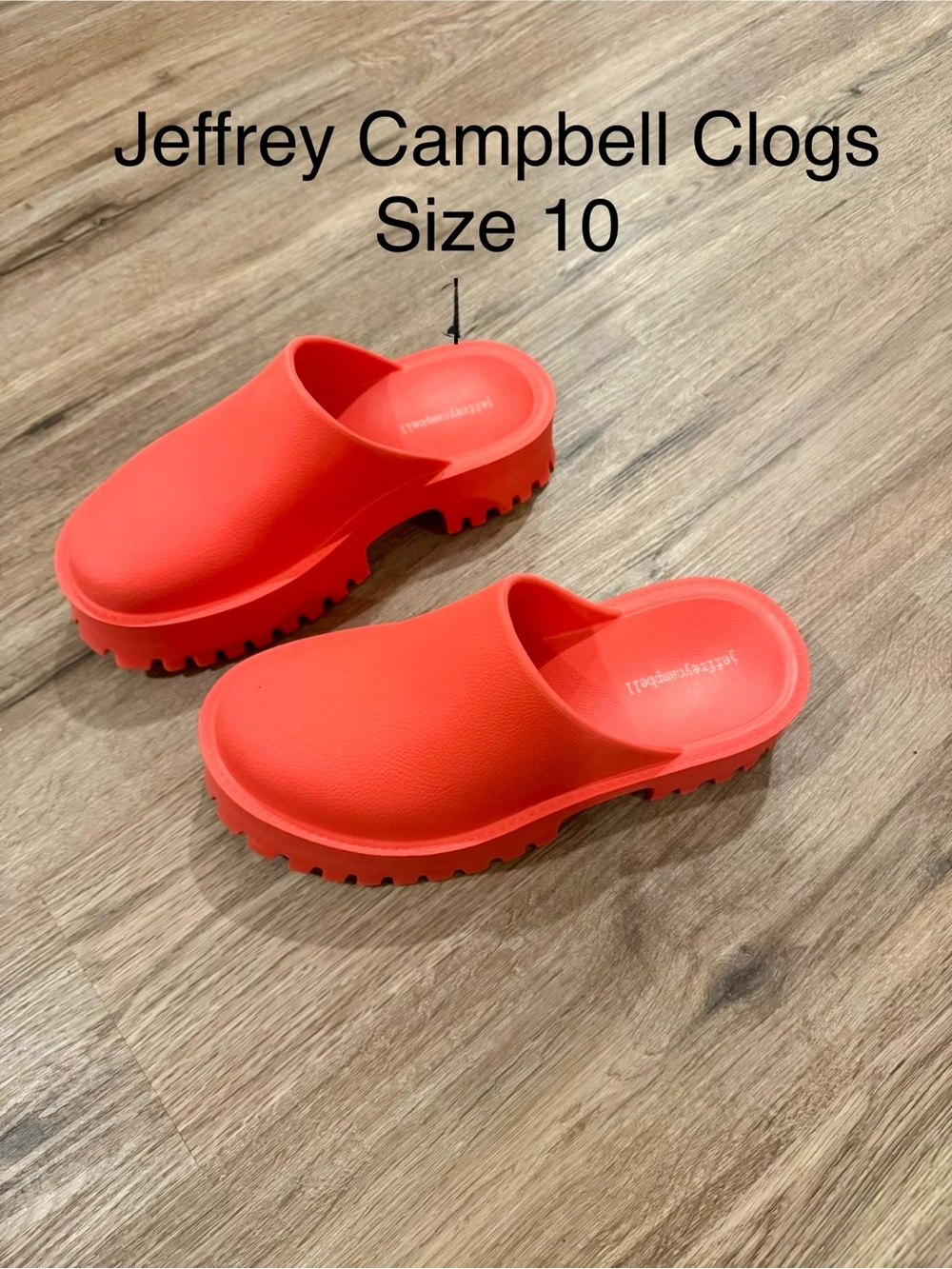 Jeffrey Campbell orange Clog Shoes 10